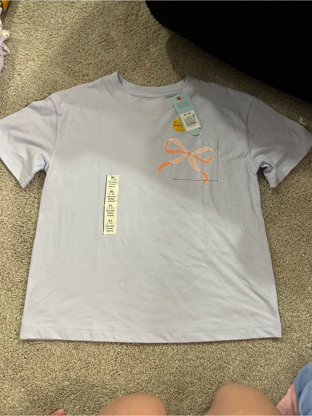 Cat & Jack Purple Bow Graphic T-Shirt NWT